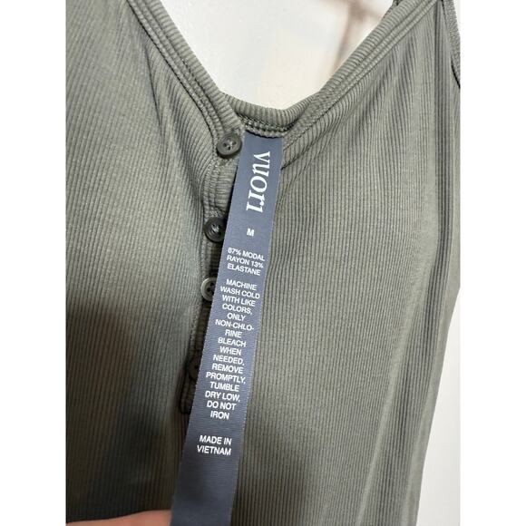 Vuori Pose Henley Jumpsuit in Dark Metal Green Women's Sz. M - Picture 5 of 7